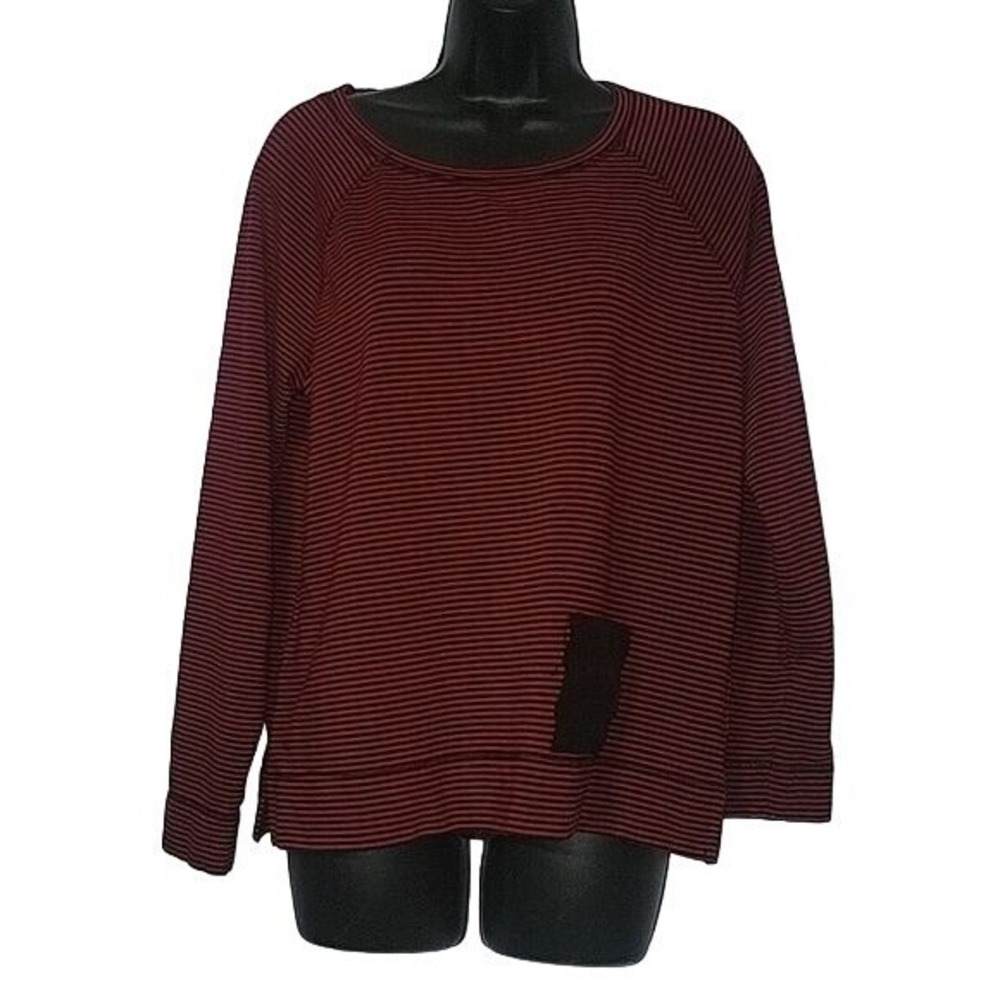 Striped Patch Sweatshirt Long Sleeve Pullover Top‎